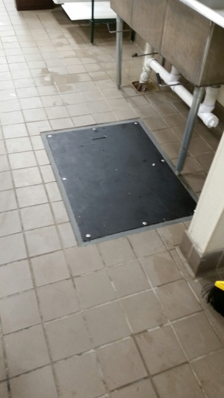 Pumped out grease trap