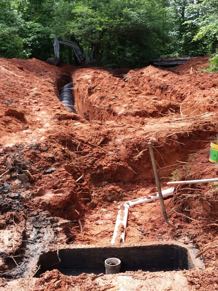 installed septic system, field lines, Litchfield