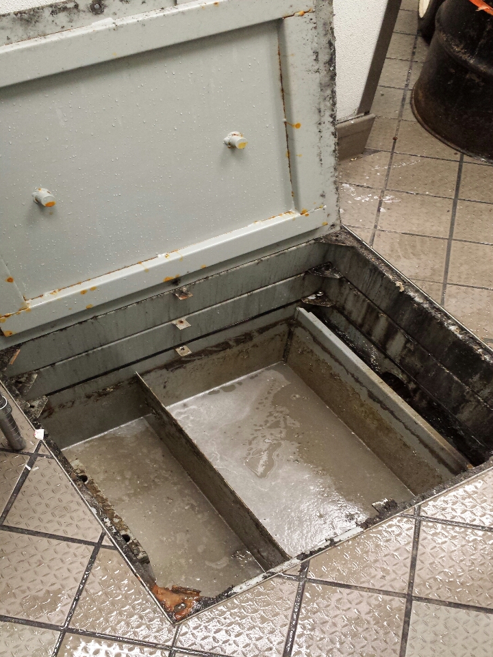 Pumped out grease trap