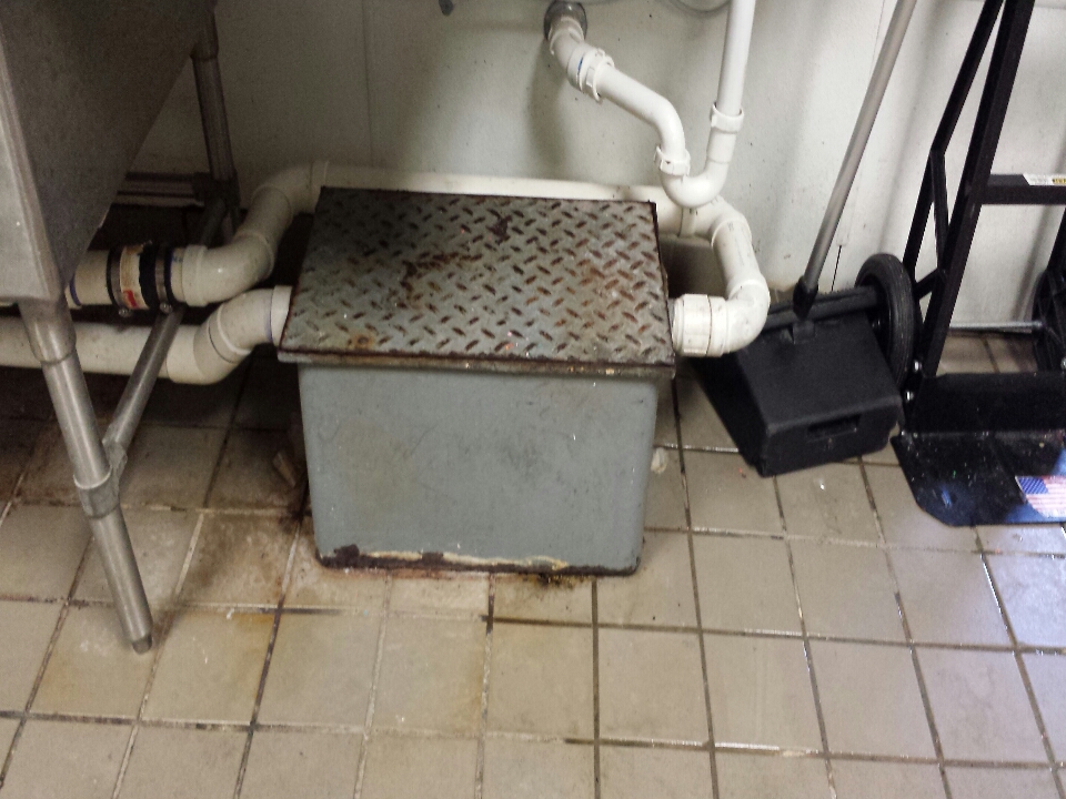 Pumped out grease trap