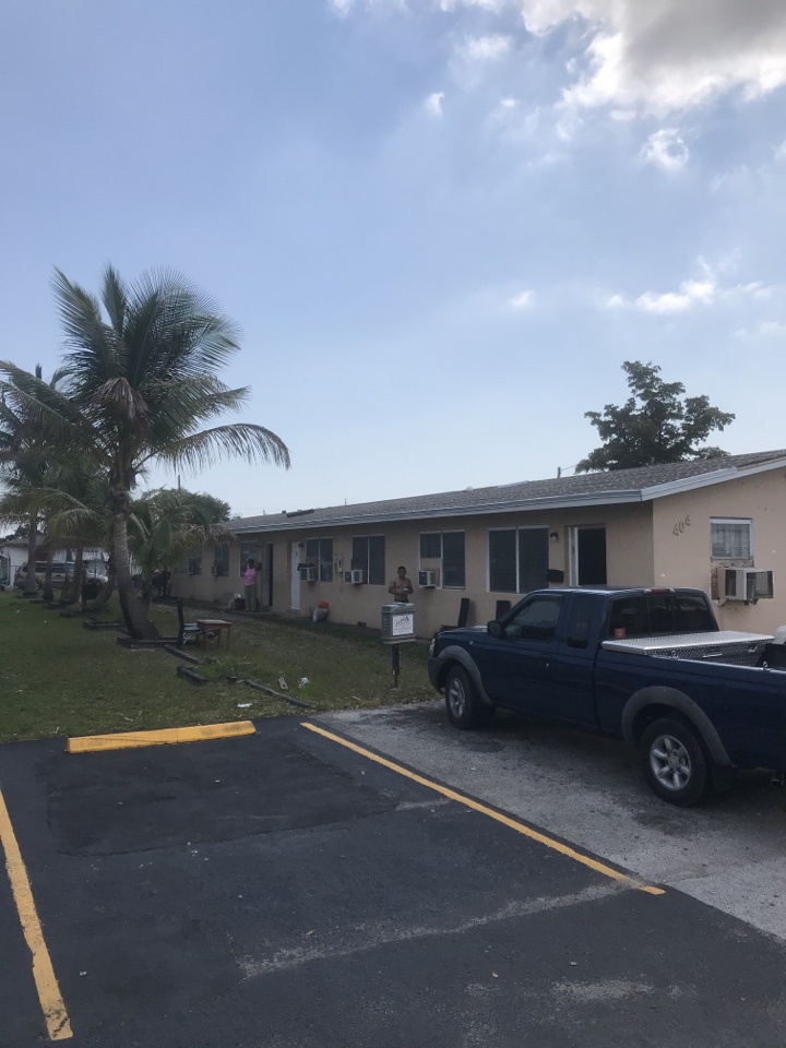 Hallandale Beach, FL - Checking on a re-roof in Hallandale Beach tearing off shingles installing timberline HD shingles Hallandale Beach, FL - Checking on a re-roof in Hallandale Beach tearing off shingles installing timberline HD shingles