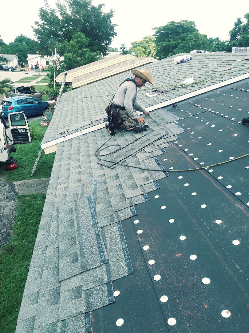 North Lauderdale, FL - Gaf shingles being layed in n.Lauderdale by earl w Johnston roofing North Lauderdale, FL - Gaf shingles being layed in n.Lauderdale by earl w Johnston roofing