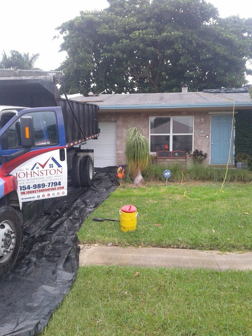 Dania Beach, FL - Starting a shingle reroof in Daina, by Earl w Johnston roofing. Dania Beach, FL - Starting a shingle reroof in Daina, by Earl w Johnston roofing.