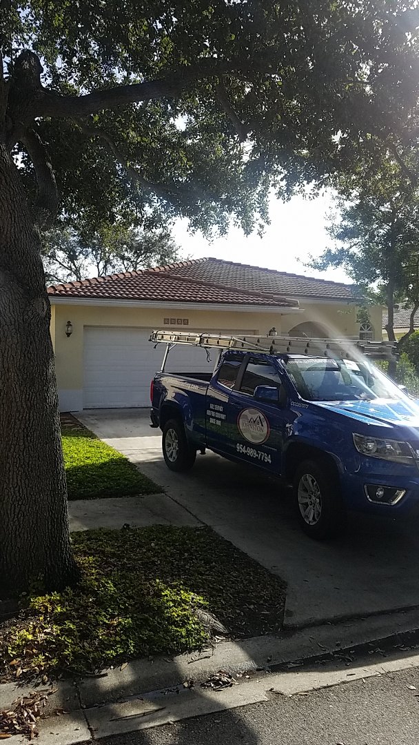 Coconut Creek, FL - Tile roof leak repair estimate by Aj from Earl Johnston Roofing Company Coconut Creek, FL - Tile roof leak repair estimate by Aj from Earl Johnston Roofing Company