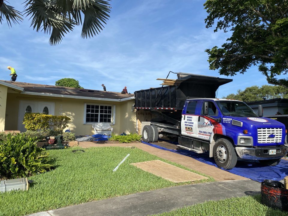 Gaf Timberline HDZ shingle and flat reroof is starting today in Pembroke Pines, FL Gaf Timberline HDZ shingle and flat reroof is starting today in Pembroke Pines, FL