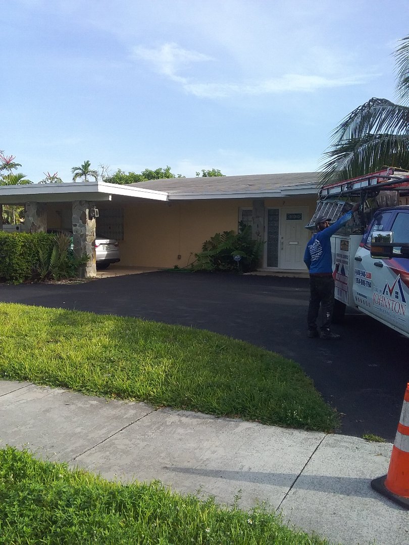 Shingle roof repair and the City of Miami Florida this repair is being done by Earl W Johnston roofing company Tony and Darnell are your repair technician Shingle roof repair and the City of Miami Florida this repair is being done by Earl W Johnston roofing company Tony and Darnell are your repair technician