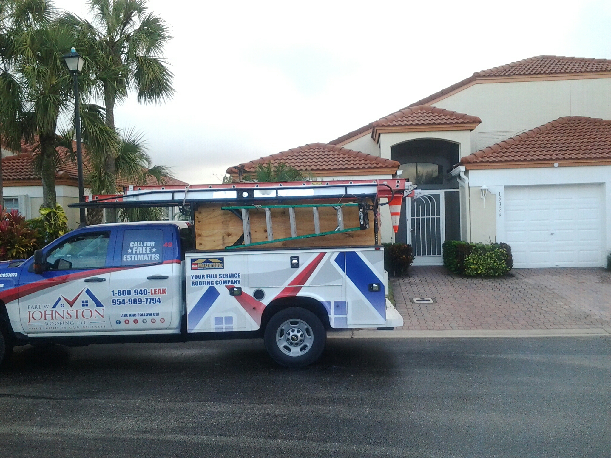 Delray Beach, FL - Tile roof repair in the city of Delray Beach fl this repair is being done by Earl w Johnston roofing company Jos? Deaune end Nathaniel Delray Beach, FL - Tile roof repair in the city of Delray Beach fl this repair is being done by Earl w Johnston roofing company Jos? Deaune end Nathaniel