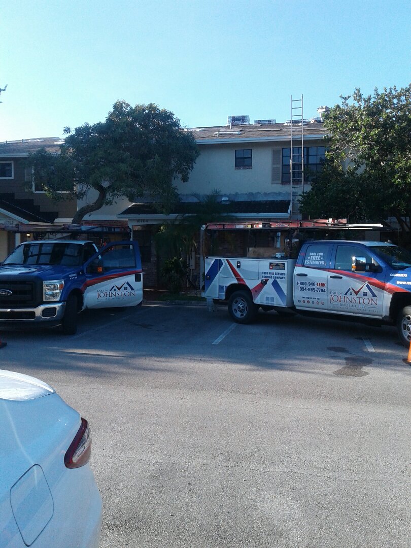 Re-roofing being done by Earl W Johnston roofing company in the city of Pembroke Pines Florida Re-roofing being done by Earl W Johnston roofing company in the city of Pembroke Pines Florida