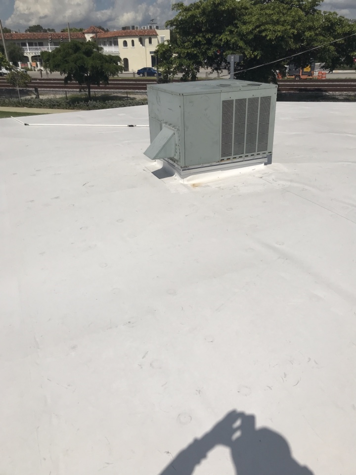Checking a TPO job out for maintenance work on the roof Checking a TPO job out for maintenance work on the roof