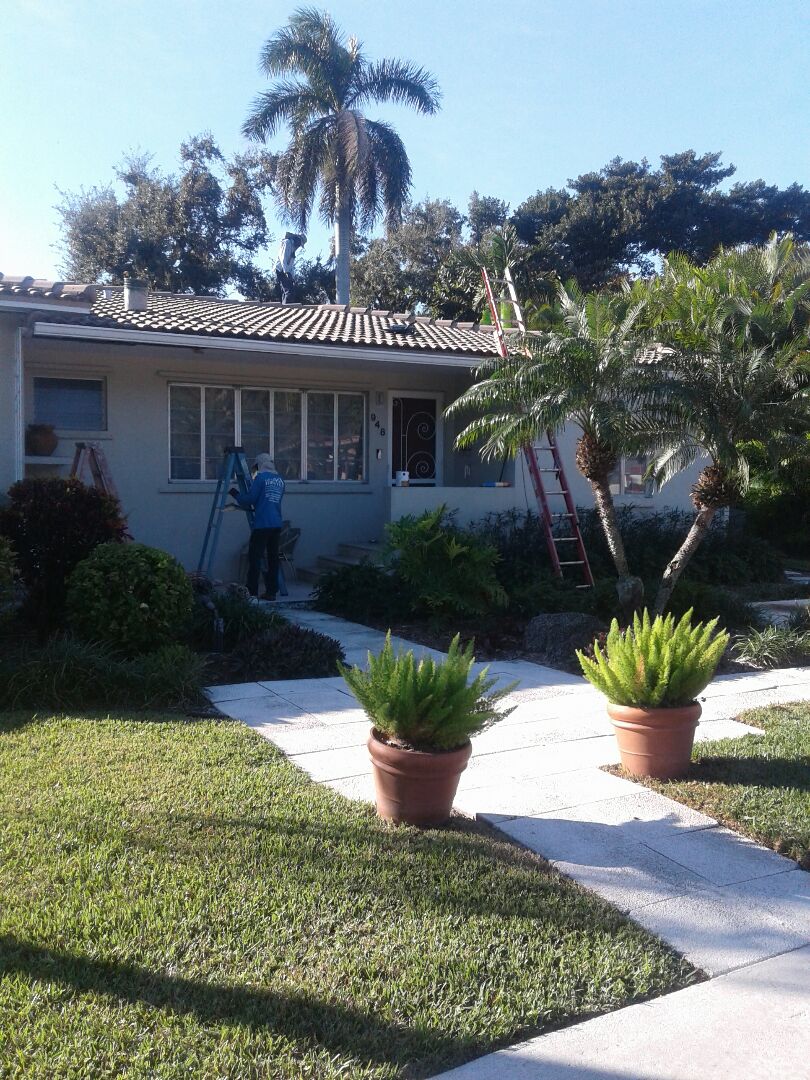 Miami Shores, FL - Roof and fascia repair being done Earl W Johnston roofing company mr. Glenn Tony Regis and Mariner are you repair technicians Miami Shores, FL - Roof and fascia repair being done Earl W Johnston roofing company mr. Glenn Tony Regis and Mariner are you repair technicians