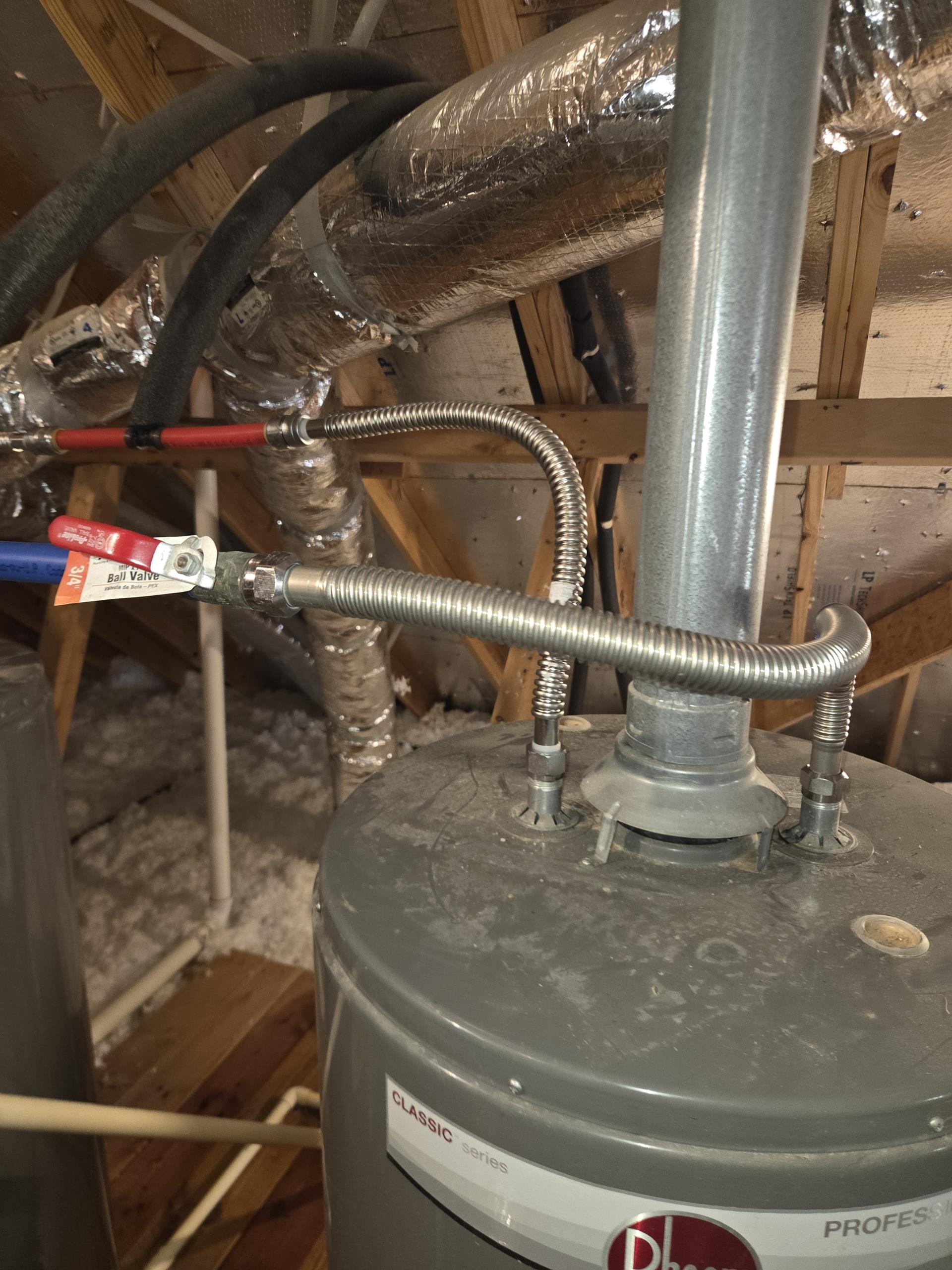 Upon arrival, I identified a significant issue with water dripping from the ceiling in the bathroom, directly beneath the water heaters. The customer had already taken a proactive step by shutting off the water supply to the entire property, which was a wise decision to prevent further damage. I began by inspecting the water heaters and the surrounding area to pinpoint the source of the leak. After a thorough examination, I discovered that a pipe connected to one of the water heaters had developed a severe leak. I promptly replaced the faulty pipe and ensured all connections were secure. I then restored the water supply and tested the system to confirm that the leak had been successfully resolved. The customer was relieved and appreciative of the swift and effective resolution.