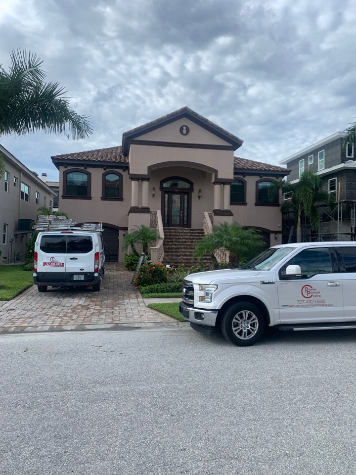 Painting The interior and exterior of this beautiful home Premier Painting And Coating call for your free estimate (727)440-9393