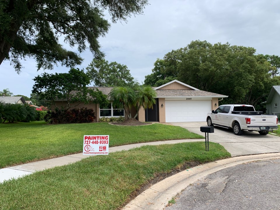 Starting prep on the repaint of this exterior of this beautiful home with Premier Painting And Coating call for your free estimate (727)440-9393 Interior exterior residential or commercial