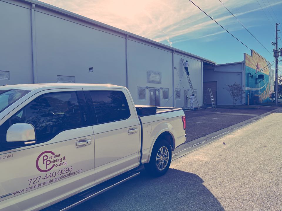 Final coat of paint on this commercial building in Pinellas Park with Premier Painting and Coating call for your free estimate interior exterior residential or commercial (727)440-9393