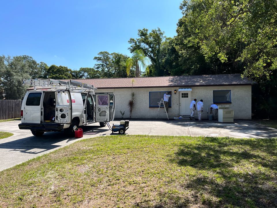 Freshening up this duplex with a full exterior repaint with Premier Painting And Coating call for your free estimate (727)440-9393 Interior exterior residential or commercial