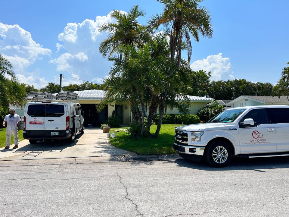 Final touches on this full exterior repaint with Premier Painting And Coating call for your free estimate (727)440-9393 Interior exterior residential or commercial