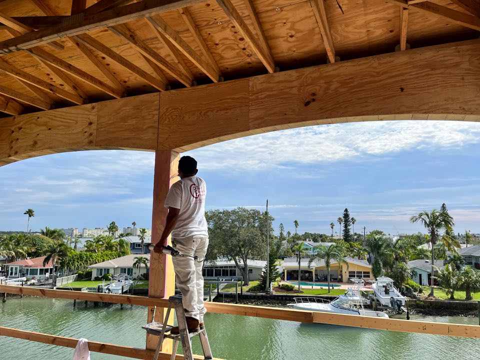 Doing some waterproofing on this brand new build with Premier Painting And Coating call for your free estimate (727)440-9393 Interior exterior residential or commercial