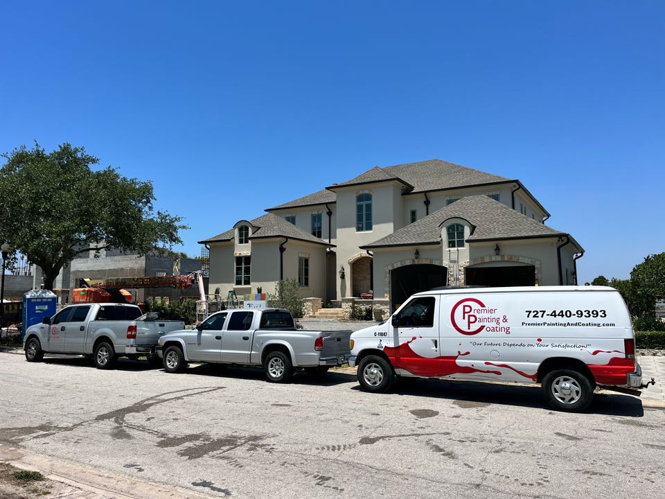 Finishing up on this beautiful waterfront custom home with Premier, Painting, and Coating call for your free estimate(727)440-9393 drywall repairs, stucco repairs, interior, exterior residential commercial, and cabinetry painting