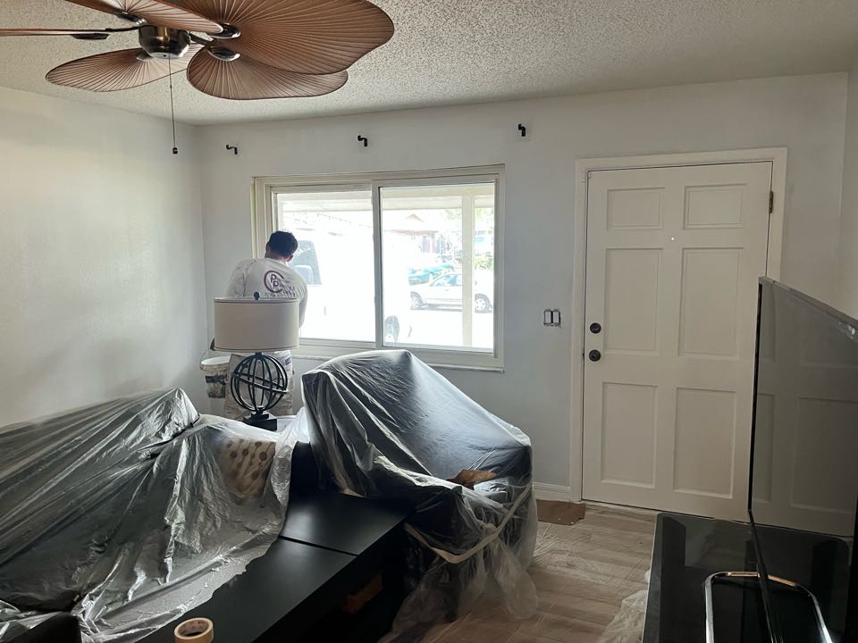 Putting the finishing touches on this interior repaint with Premier Painting and Coating call for your free estimate (727)440-9393 drywall, repair, stucco repairs, interior, exterior residential commercial, and cabinetry painting