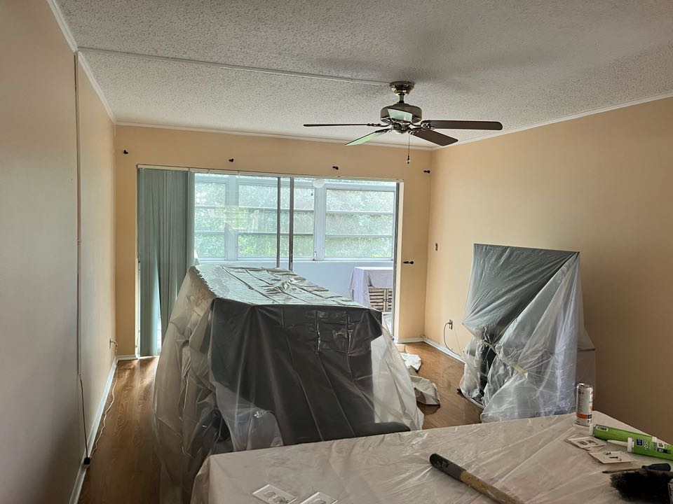 Getting all prepped out for this full interior repaint with Premier Painting and Coating call for your free estimate (727)440-9393 drywall repairs, stucco, repairs, interior, exterior residential, commercial and cabinetry painting