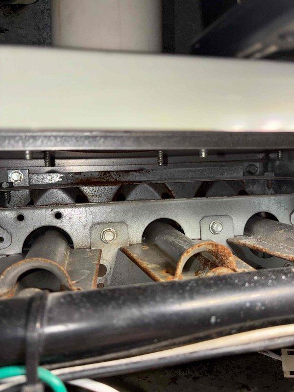 Completed annual maintenance service on a 23-year-old Trane furnace under CCC Quality Plan Agreement. Inspection revealed slightly corroded burners, flame sensor spade connector, and blower motor, as well as noisy bearings in the inducer motor. System is currently operational, but customer was advised against investing in major repairs due to unit age, condition, and long-term reliability concerns.