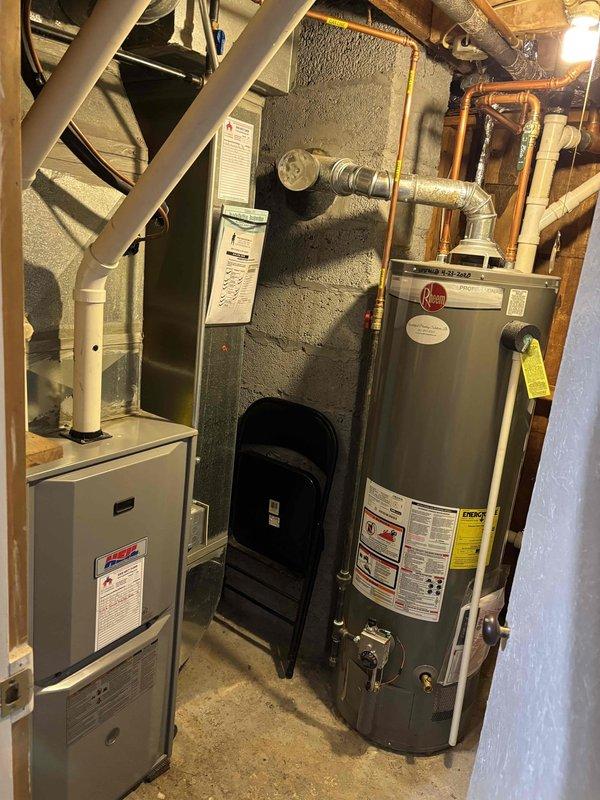Responded to no heat call for 10+ year old furnace system. Diagnosed faulty inducer motor which had failed, preventing proper combustion and heat production. Provided customer with replacement options and documented system condition with photos for quote purposes as requested by property owner.