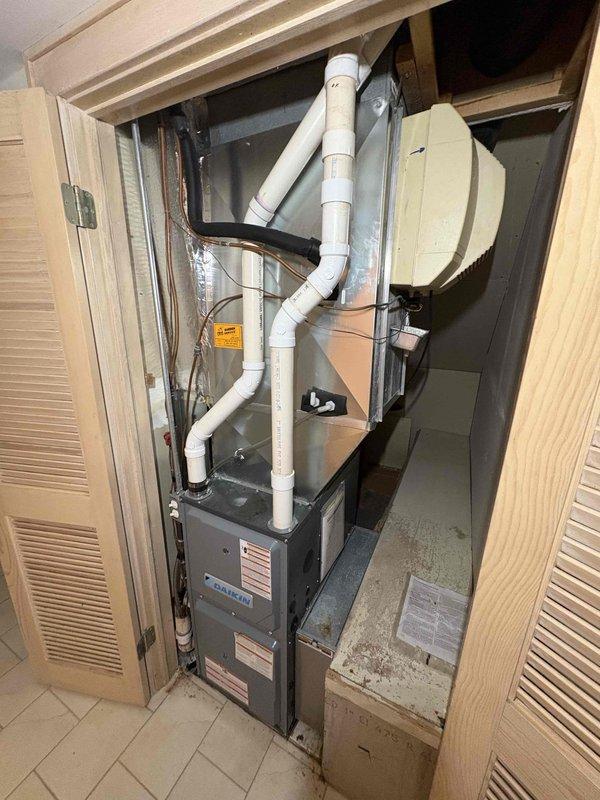 Diagnosed and confirmed failed inducer motor in 10+ year old HVAC system causing no heat complaint. Ordered replacement part for future installation. Customer also requested Ecobee thermostat installation to replace existing Aprilaire control system.