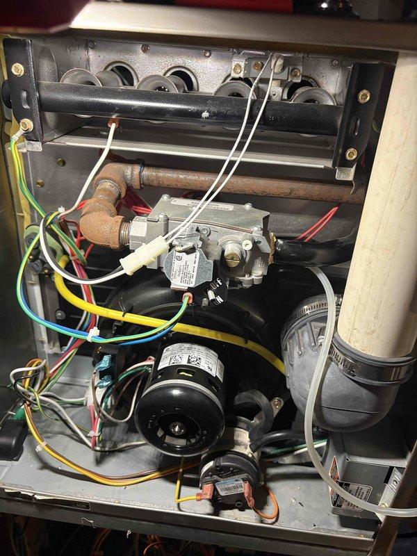 Performed service on Bryant furnace with customer complaint of insufficient heat following previous motor installation. Diagnostic inspection revealed intermittent heating issues caused by incorrect gas pressure settings and restricted airflow due to dirty filter. Adjusted gas pressure to manufacturer specifications and replaced filter to restore proper system operation and heat output.