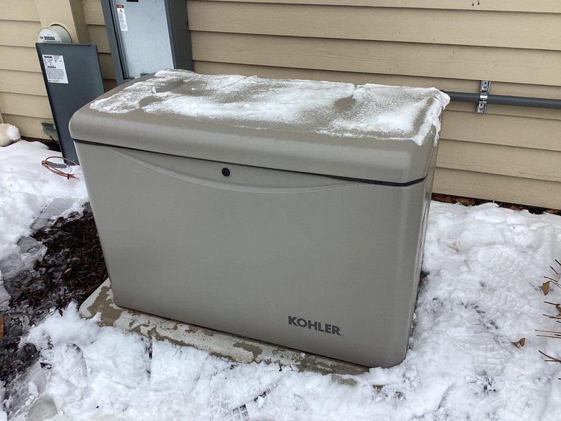 Pewaukee, WI - Performed scheduled preventative maintenance on residential Kohler standby generator system. Completed comprehensive PM service, ensuring optimal performance during winter conditions. Unit appears in good working condition with proper installation on concrete pad. Pewaukee, WI - Performed scheduled preventative maintenance on residential Kohler standby generator system. Completed comprehensive PM service, ensuring optimal performance during winter conditions. Unit appears in good working condition with proper installation on concrete pad.