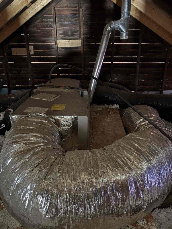 Performed scheduled prepaid maintenance on dual furnace system and Hot Dawg heater. Inspected and serviced all units with no major issues found. Replaced air filters (20x25x4, 14x20x1) and cleaned humidifier. Addressed customer concern regarding insufficient heating in upstairs area; all systems now operating correctly.