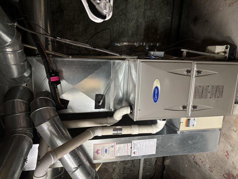 Performed annual maintenance on Carrier furnace under CCC Quality Plan. Conducted comprehensive cleaning and inspection of the system. Replaced existing 16x25x4 air filter with new one to ensure optimal airflow and system efficiency.