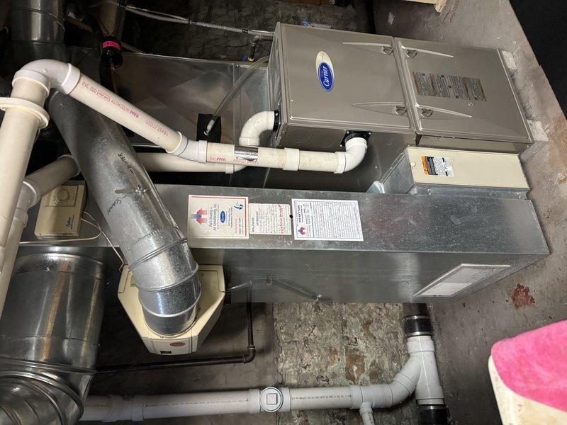 Performed annual maintenance on Carrier furnace under CCC Quality Plan. Conducted comprehensive cleaning and inspection of the system. Replaced existing 16x25x4 air filter with new one to ensure optimal airflow and system efficiency.