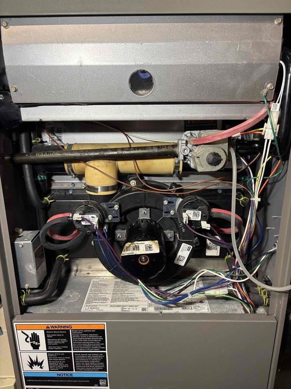 Performed comprehensive furnace tune-up and diagnosed no-heat issue with modine heater in garage. Inspection revealed weakening inducer motor in main system. Presented client with repair options and replacement alternatives after completing service.