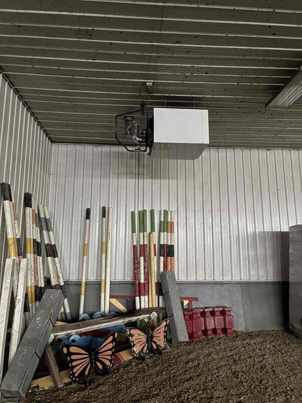 Diagnosed no heat condition in aging barn heater system. Upon inspection, discovered pressure switch and inducer motor issues in the furnace unit mounted on the ceiling of the workshop. Repaired electrical connections and cleaned exhaust pathway to restore proper operation of heating elements.