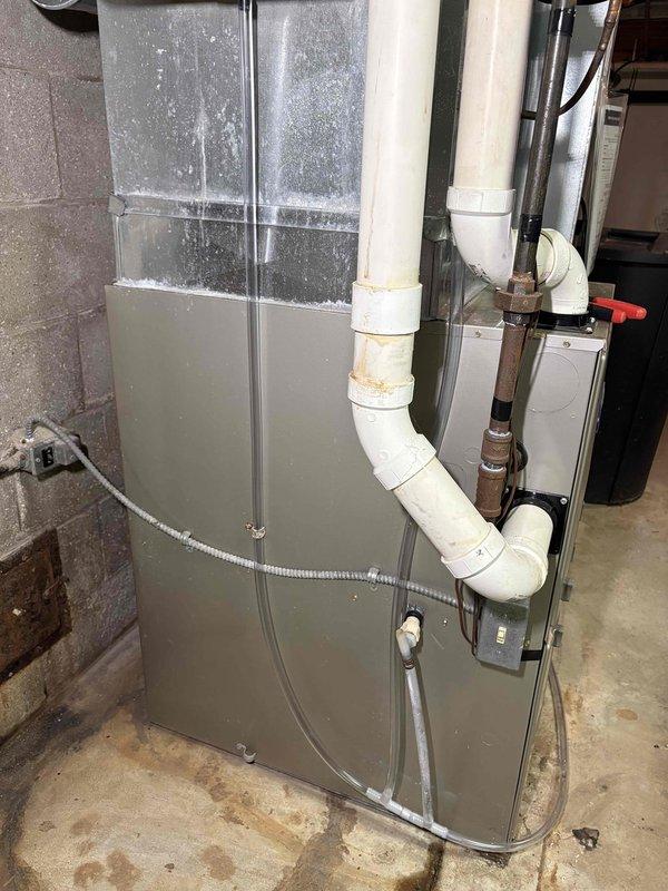 Performed comprehensive annual furnace tune-up per CCC Quality Plan agreement. Inspected system components including ductwork and drainage. Customer reported insufficient cooling from air conditioner; provided assessment and recommendations. Quoted replacement humidifier as existing unit requires replacement. Installed new 16x25x1 air filter.