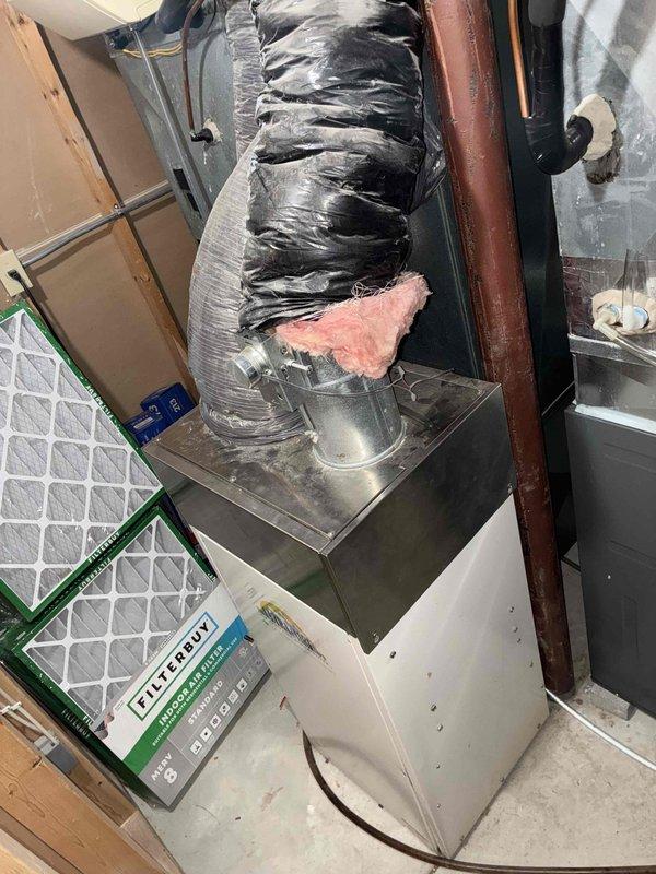 Diagnosed intermittent high-pitched whistling noise from customer's furnace, identified sticking zone dampers as root cause. Demonstrated manual zone damper operation to customer and provided quote for complete zone system replacement.