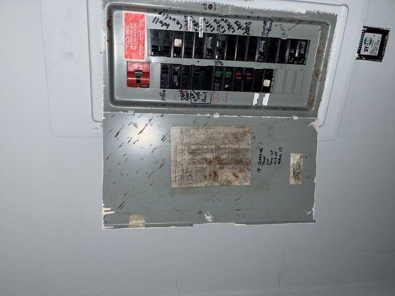 Responded to power loss affecting four first floor outlets located between kitchen and living room. Diagnosed failed circuit breaker that would not reset after customer overloaded circuit by simultaneously running heater and coffee maker. Replaced defective breaker, restoring power to all affected outlets. Recommended future panel upgrade due to observed panel condition; customer acknowledged recommendation and plans to follow up in spring.