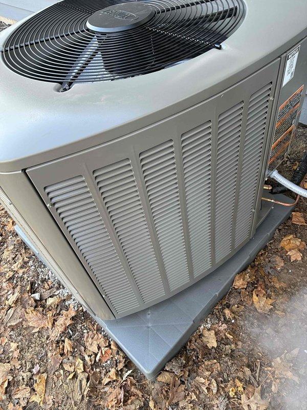 Completed full system installation including Lennox EL297V 70K BTU furnace, EL15KC1 2.5 ton condenser unit, and 36B-71 evaporator coil. Installed new equipment on concrete pad with proper electrical connections, and preserved customer's existing Nest thermostat during the upgrade.