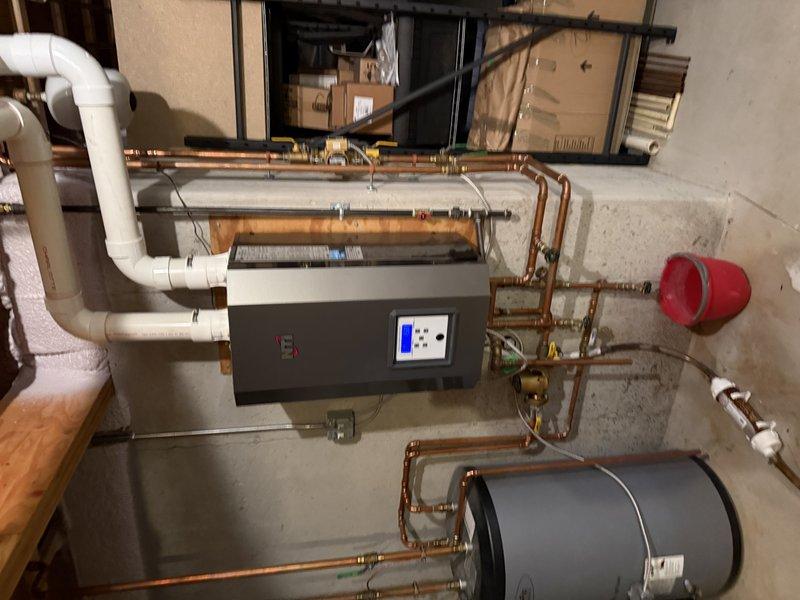 Responded to gas leak concern following CO detector activation and fire department report. Conducted thorough inspection of gas furnace and boiler systems. Found minimal CO levels (13 ppm) within acceptable range; confirmed both heating units operating properly with no carbon monoxide or gas leaks detected at equipment.