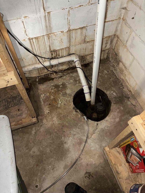 Responded to callback for ML 196 furnace with no heat condition. Upon inspection, confirmed unit requires replacement pressure switch which is currently on backorder. Observed significant moisture issues in basement including water staining on foundation walls and floor. Temporary solution implemented until replacement part arrives.