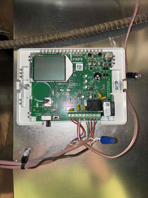 Responded to a call back for humidifier low voltage wiring issues. Upon inspection, determined the humidifier was operating without call for heat and without blower activation. Accessed control board terminals and rewired connections to ensure proper humidifier operation with appropriate blower activation sequence.