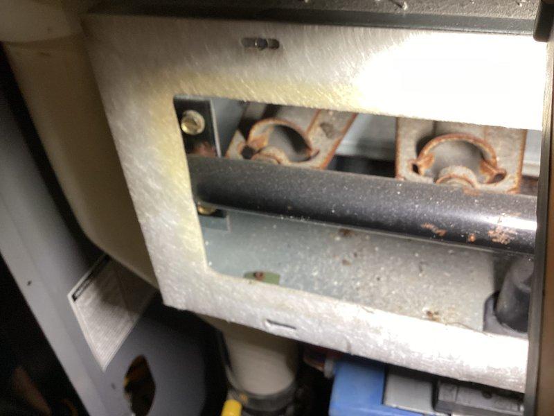 Completed routine maintenance on large furnace per agreement. Noted high amperage on blower motor and extensive rust on all burners, visible on heat exchanger elements and burner tubes. Customer enrolled in CCCNO filter program; informed customer of findings for potential future service needs.