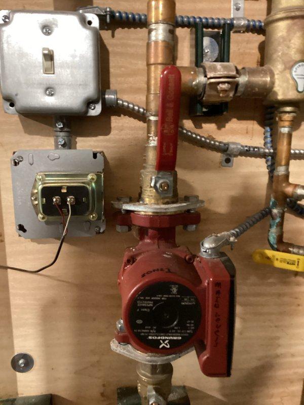 Performed routine maintenance on 1-year-old NTI boiler system for new customer. Inspected circulation pump, valves, and electrical components for proper operation. Verified tankless water heater connections and expansion tank functionality. System operating within normal parameters.