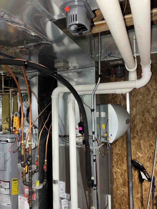 Completed service callback to rewire customer's humidifier per work order. Diagnosed electrical connection issues, removed old wiring, and installed new connections to restore proper operation. Replaced existing humidifier with M60 model as preventative measure due to observed wear on original unit.