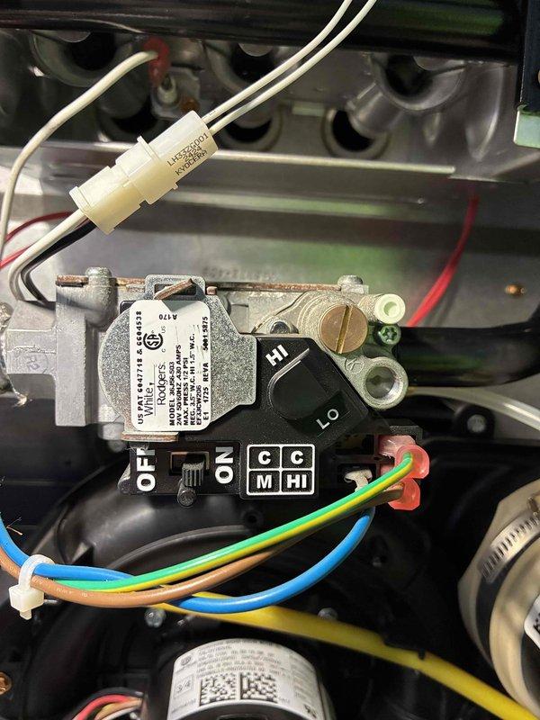 Diagnosed intermittent heating issue on aging furnace that had been previously serviced. Performed gas valve inspection and testing of electrical components with multimeter. Identified and replaced faulty flame sensor which was causing system to cycle improperly, restoring normal heat operation.