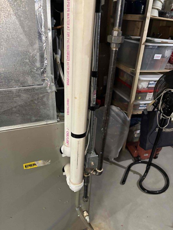 Responded to after-hours emergency call for no heat complaint. Diagnosed failed secondary heat exchanger in existing furnace. Customer had previously experienced insufficient heating and leaking water, temporarily resolved by clearing condensate tubes. New system installation scheduled for tomorrow.