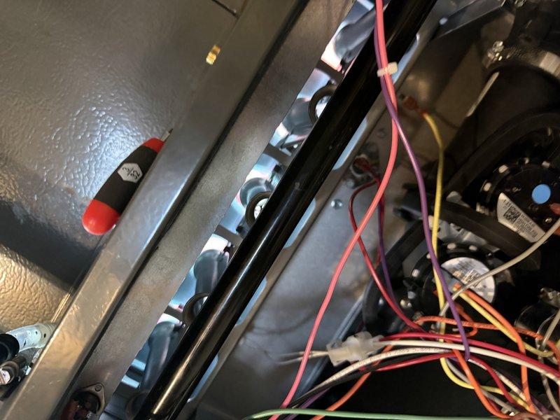 Completed warranty replacement of LP burner kit on Amana furnace as authorized. Installed new kit according to manufacturer specifications, documented model and serial numbers with photos, and recovered the original defective unit for return. System tested and functioning properly.