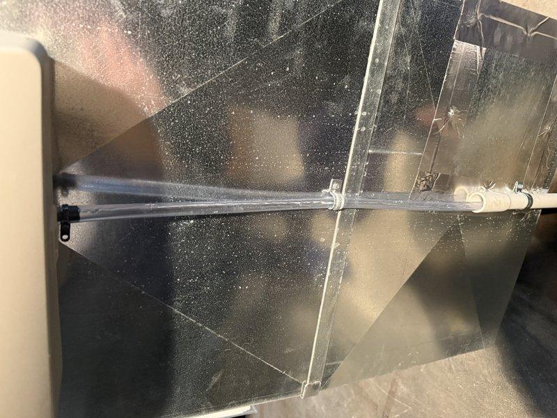 Responded to a callback for a leaking April Aire humidifier that was recently installed. Upon inspection, determined the water supply line was not fully inserted. Corrected the issue by properly securing the water line connection to eliminate the leak.