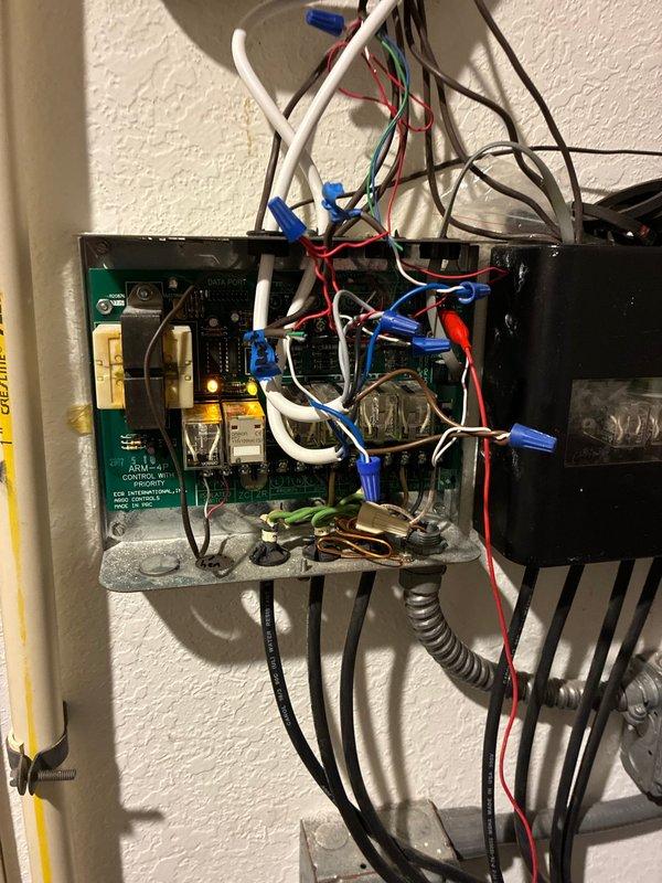 Responded to no heat call on 3rd floor bathroom. Diagnosed failed actuator in the radiant heating system. Installed replacement actuator on the Watts Radiant manifold and verified proper operation of the heating system. Control panel wiring and connections were inspected during service.