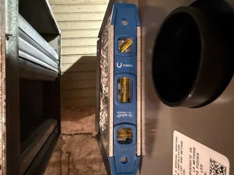 Successfully installed an EL297V 45K Furnace in a small addition, utilizing 2" cellular core PVC with 6-8ft replacement. Maintained existing return, media filter box, line set, and drainage system while ensuring proper leveling and alignment throughout installation.